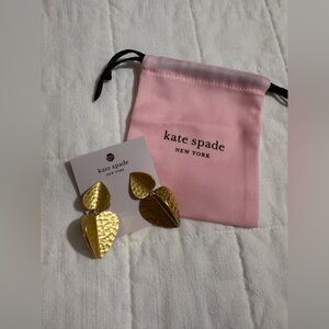 Kate Spade Gold and Pink Heart Earrings